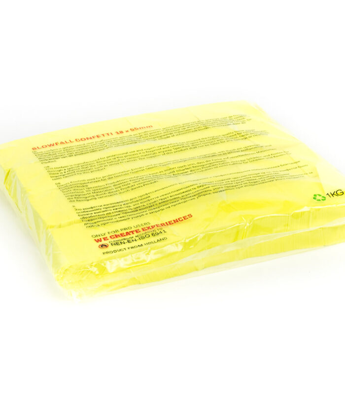 TCM FX - Lassú esésű UV Konfetti Téglalapok 55x17mm- UV Citromsárga - 1 kg